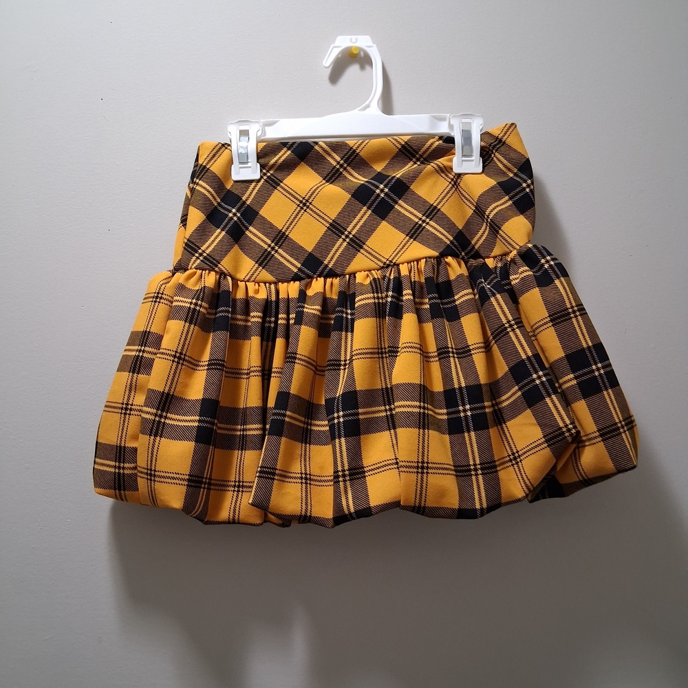 Plaid Black & Yellow Mini Bubble Skirt 💛🖤